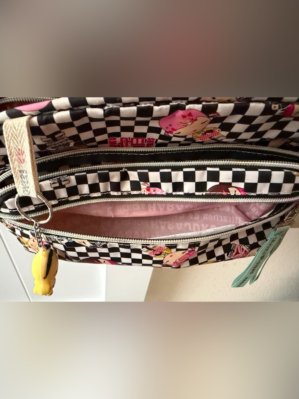 Harajuku Lovers Crossbody Black and White Checkered Bag - Picture 10 of 12